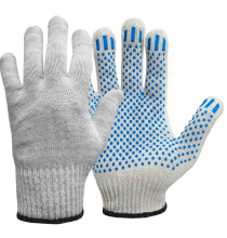 Рабочие перчатки хлопчатобумажные «СТАНДАРТ», с ПВХ «Точка», 5-нити, 10 класс, с машинным оверлоком, белые (р. 23 см)